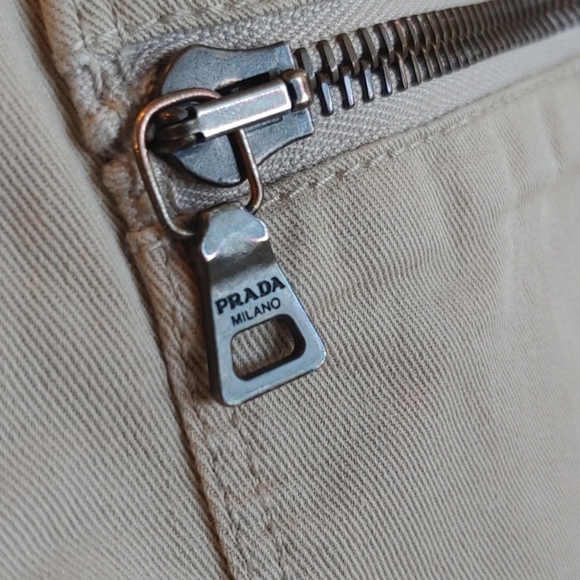 PRADA Women's Khaki Button Fly Pants in size Euro 50 US 12 - Picture 8 of 17